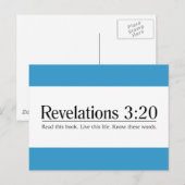 Carte Postale Lire les révélations bibliques 3:20 (Devant / Derrière)