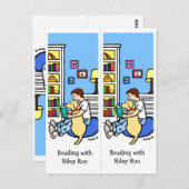 Carte Postale Lire un garçon avec une robe Signet jaune du Labra (Devant / Derrière)