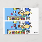 Carte Postale Lire un garçon avec une robe Signet jaune du Labra (Dos)