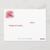 Carte Postale Lis Stargazer roses Merci ami chrétien (Dos)