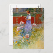 Carte Postale Lisbeth avec des pivoies (Devant / Derrière)