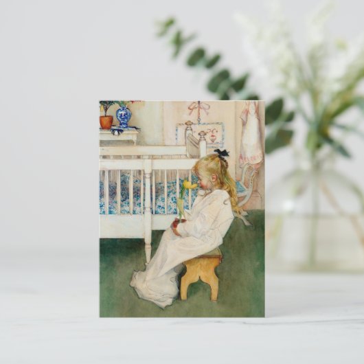 Carte Postale Lisbeth avec Tulipe jaune (Debout devant)