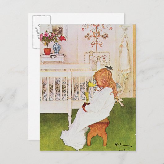 Carte Postale Lisbeth avec une tulipe jaune (Devant / Derrière)