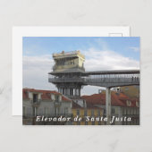 Carte Postale Lisbonne. Ascenseur père Noël Justa. (Devant / Derrière)