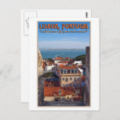 Carte Postale Lisbonne - Bateau sur le Tejo (Devant / Derrière)