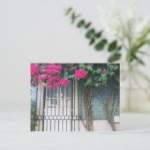 Carte Postale Lisbonne Carreaux & Fleurs Bouganvillea (Debout devant)