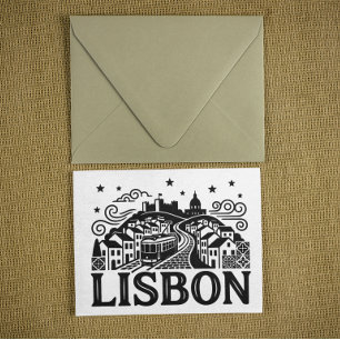 Carte Postale Lisbonne Lisboa Portugal Voyage Minimaliste