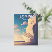 Carte Postale Lisbonne Portugal Monument du coucher de soleil de (Debout devant)