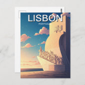 Carte Postale Lisbonne Portugal Monument du coucher de soleil de (Devant / Derrière)