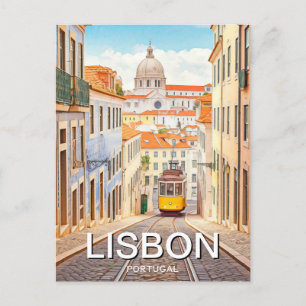 Carte Postale Lisbonne Portugal Panthéon Alfama Aquarelle