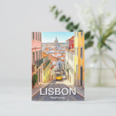 Carte Postale Lisbonne Portugal Panthéon Alfama Aquarelle (Debout devant)