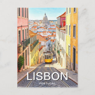 Carte Postale Lisbonne Portugal Panthéon Alfama Aquarelle