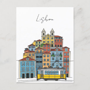 Carte Postale Lisbonne Portugal Panthéon Alfama Illustration