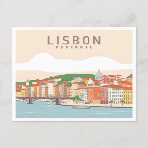 Carte Postale Lisbonne Portugal Pastel Voyage Design