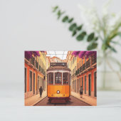 Carte postale Lisbonne Portugal Yellow Tram (Debout devant)