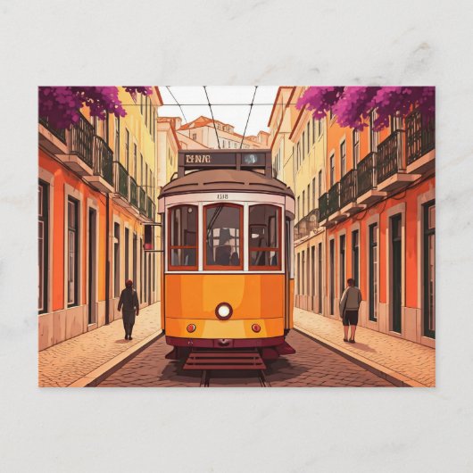 Carte postale Lisbonne Portugal Yellow Tram (Devant)