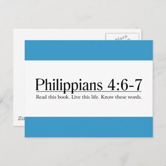 Carte Postale Lisez la Bible Philippiens 4:6-7 (Devant / Derrière)