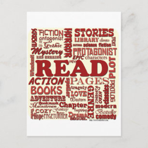 Carte Postale Lisez tout à ce sujet rouge!