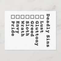Liste de contrôle des sept péchés mortels - blanc
