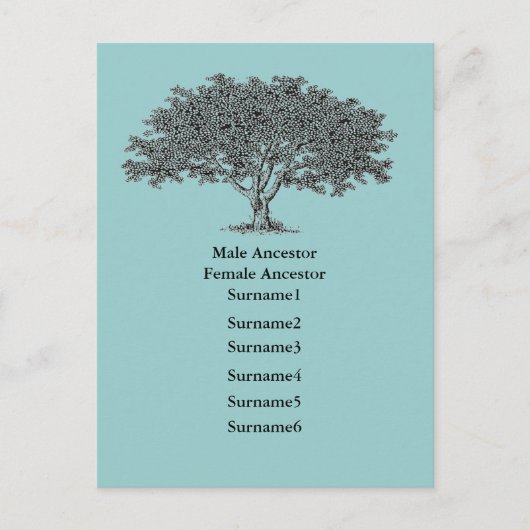 Carte postale - Liste de l'arbre généalogique (Devant)