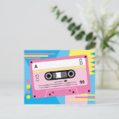 Carte Postale Liste de lecture de cassette mixte Old Skool Rose (Debout devant)