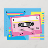 Carte Postale Liste de lecture de cassette mixte Old Skool Rose (Devant / Derrière)