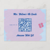 Liste de souhaits de classe de l'enseignant QR Cod