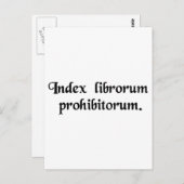Carte Postale Liste des livres interdits. (Devant / Derrière)