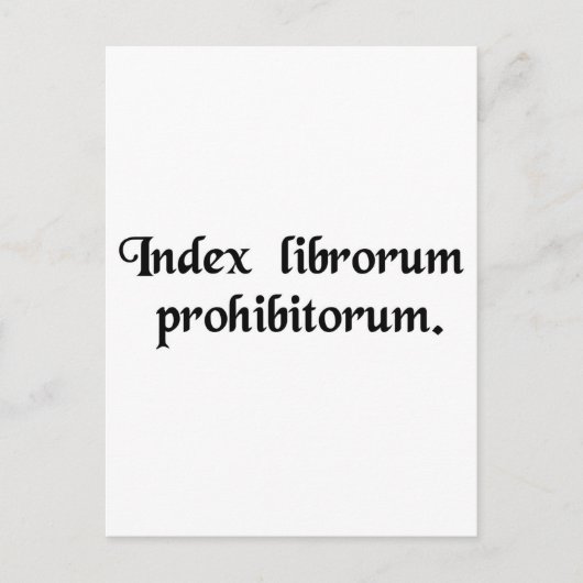 Carte Postale Liste des livres interdits. (Devant)