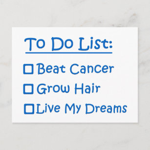 Carte Postale Liste des survivants de cancer à faire