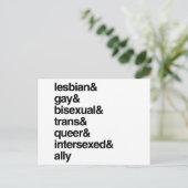 CARTE POSTALE LISTE LGBTQI (Debout devant)