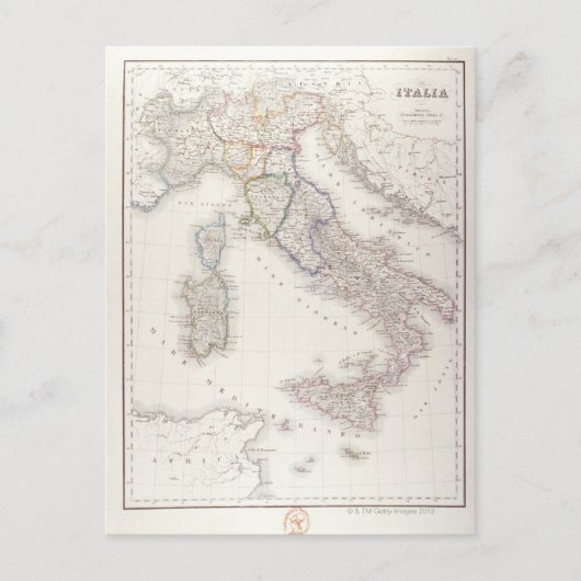 Carte Postale L'Italie avant l'unification (Devant)