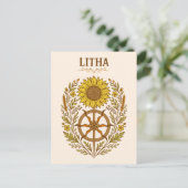 Carte Postale Litha Tournesol Roue Solstice d'été Céleste (Debout devant)