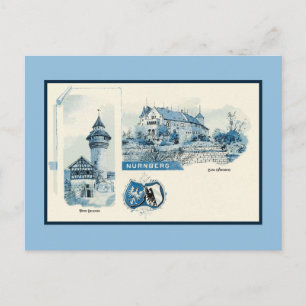 Carte Postale Litho Nuernberg Nuremberg vintage des années 1890