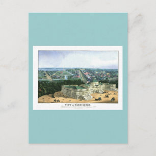 Carte Postale Lithographie couleur 1852 - Vue de Washington