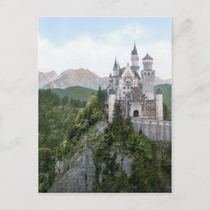 Carte Postale Lithographie du château de Neuschwanstein