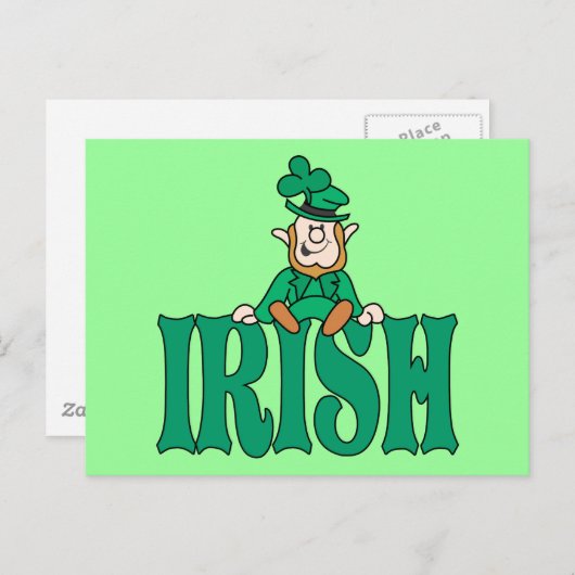 Carte Postale Litle Irish Leprechaun (Devant / Derrière)