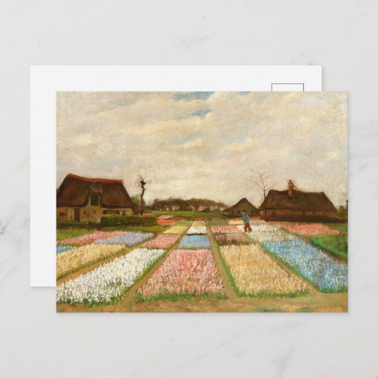 Carte Postale Lits à fleurs en Hollande par Vincent Van Gogh (Devant / Derrière)