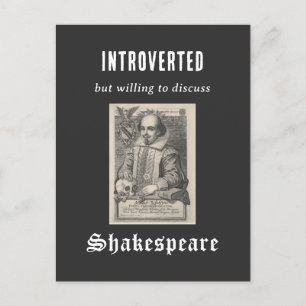 Carte Postale Littérature de Shakespeare introverti Drame Drôle