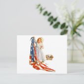 Carte Postale Little Betsy Ross et le drapeau américain (Debout devant)
