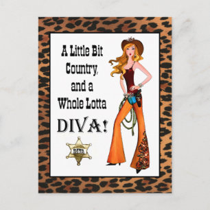 Carte Postale Little Bit Country et toute une Lotta DIVA!