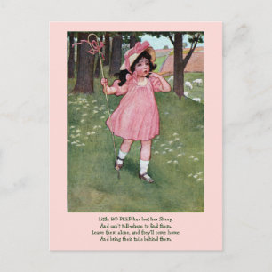 Carte Postale Little Bo-Peep et la comptine de la brebis perdue