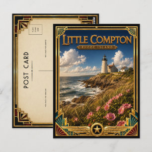 Carte Postale Little Compton Rhode Island Art Déco Vintage