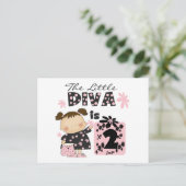 Carte Postale Little Diva 2e Anniversaire Tshirts et cadeaux (Debout devant)