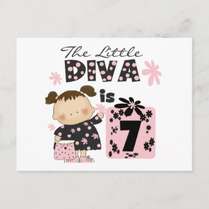 Carte Postale Little Diva 7th Birthday Tshirts et cadeaux