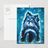 Carte Postale Little Doggy en bleu (Devant / Derrière)