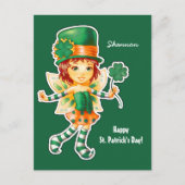 Carte Postale Little Fairy Irish Girl St. Patrick's Day Custom (Devant)