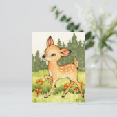 Carte Postale Little Fawn - Cute Deer Art (Debout devant)