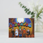 Carte postale Little Halloween Kids Folk Art (Debout devant)
