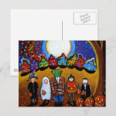 Carte postale Little Halloween Kids Folk Art (Devant / Derrière)